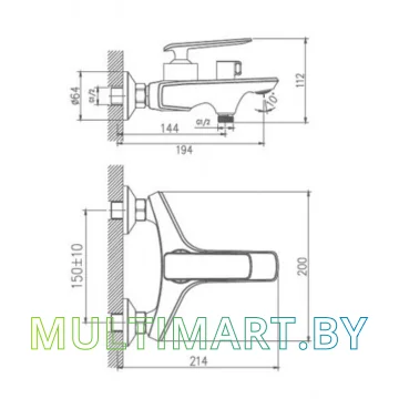 Смеситель Haiba HB60548-8 (белый) картинка 2
